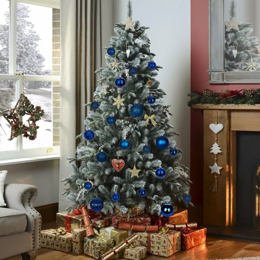 1.57 Dark Midnight Blue Christmas Balls Ornaments 40 Pcs