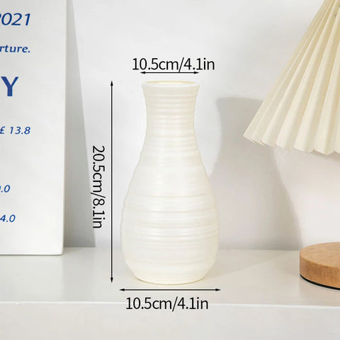 Modern Flower Vase Plastic Plants Pot White