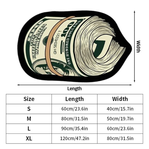 Creative Money Shaped Carpet Personality Imitation Money Rug