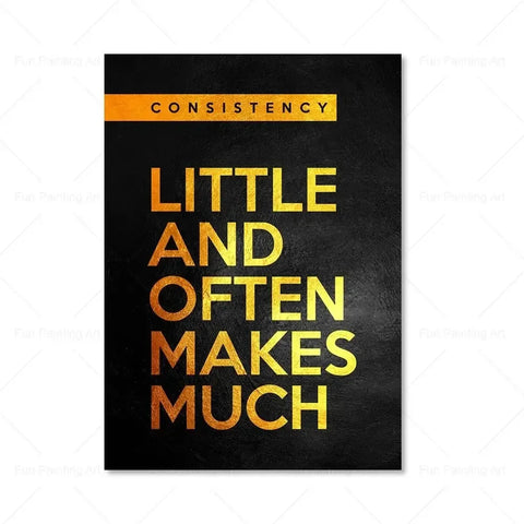 Motivational Quote Art Posters for Wall Black