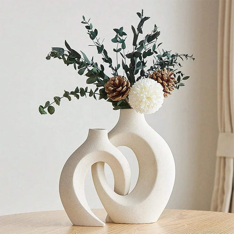 European Style White Plastic Vase