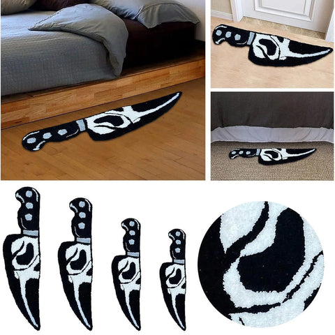 Clearance Deal Skull Knife Carpet Horror Scary Scream Bedside Rug