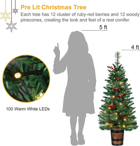 4FT Prelit Christmas Tree 2-Pack