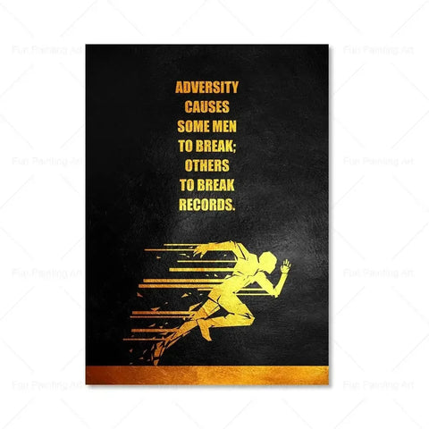 Motivational Quote Art Posters for Wall Black