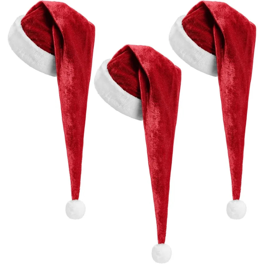 Cozypower 3 Pcs Christmas Santa Hat for Adults