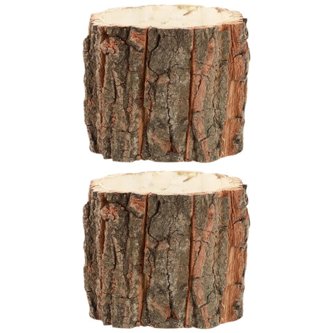 2 Pcs Bark Flower Bucket Outdoor Planter Small Pot