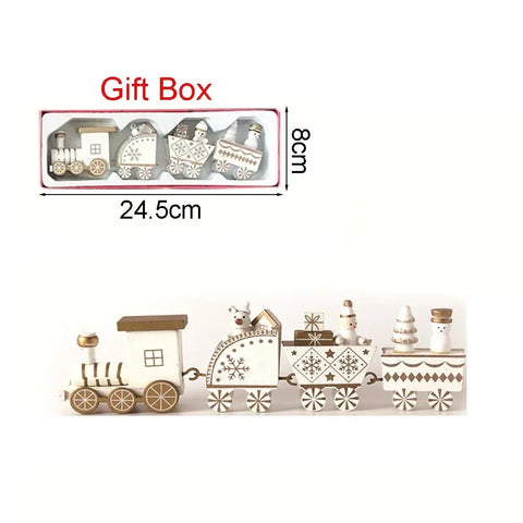 Christmas Wood Train Decoration,Christmas Ornaments With Moving Train,Home Noel,Happy New Year 2025 Gifts