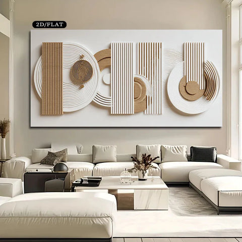 2D Flat, 1pc Extra Large Modern Abstract Geometric Canvas Wall Art