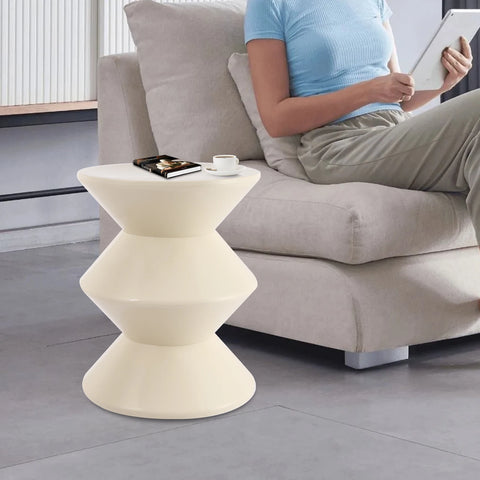 Sofa Side Table Modern White Round End Table