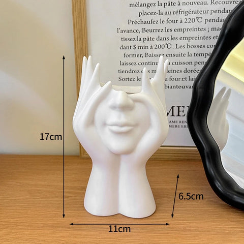 Modern Flower Vase Plastic Plants Pot White