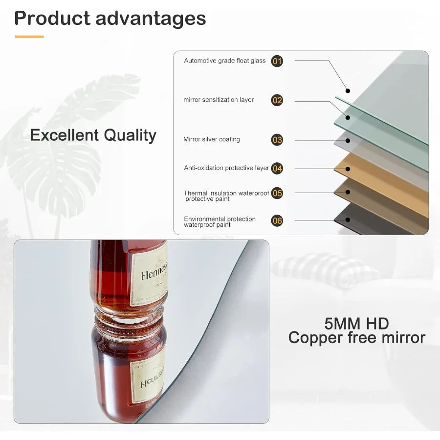 55 x 24 Wall Mirror with FlannelWrapped Wooden Frame