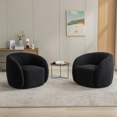 SEYNAR Modern Velvet 360 Degree Swivel Accent Armchair Set of 2