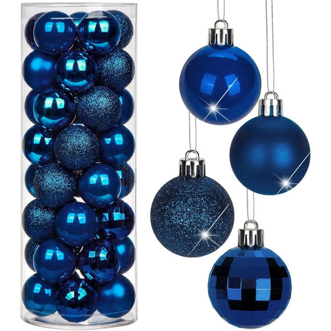 1.57 Dark Midnight Blue Christmas Balls Ornaments 40 Pcs