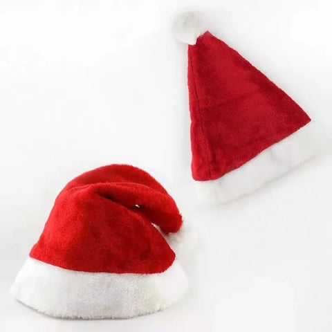 Christmas high grade plush  big ball short plush  Santa Claus hat