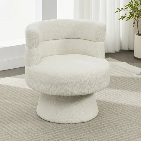 Contemporary 360° Swivel Chair Boucle Swivel Accent