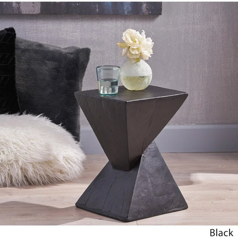 Lightweight Concrete Accent Table, Black