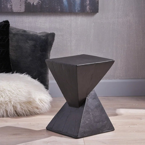 Lightweight Concrete Accent Table, Black