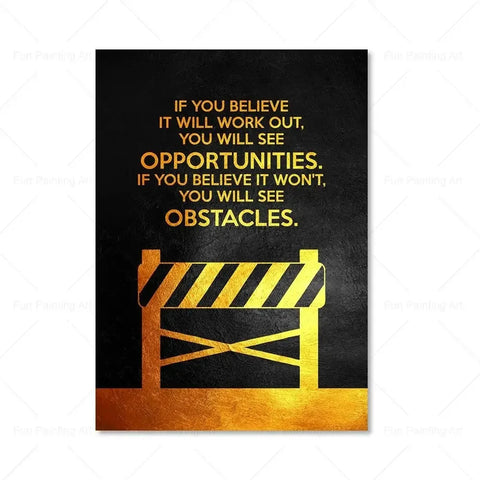 Motivational Quote Art Posters for Wall Black