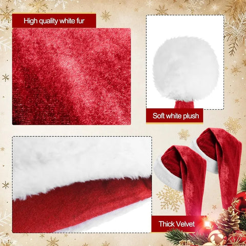 Cozypower 3 Pcs Christmas Santa Hat for Adults