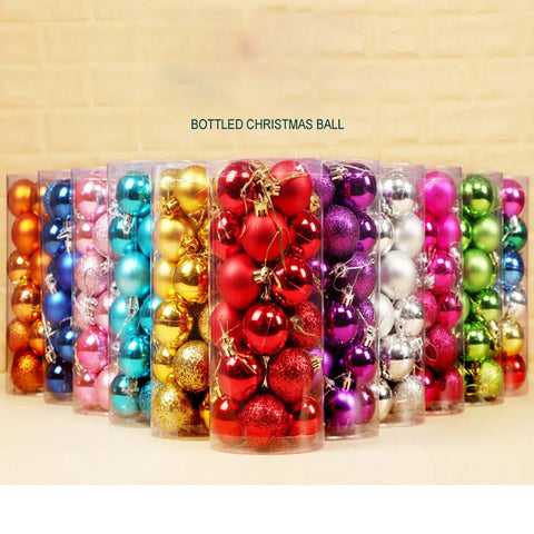 24Pcs Christmas Ball Christmas Tree Decoration Ornaments for Home Room Decor New Year Navidad Pendant Ball DIY Accessories