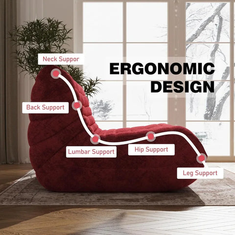 Fireside Bean Bag Loveseat in Red