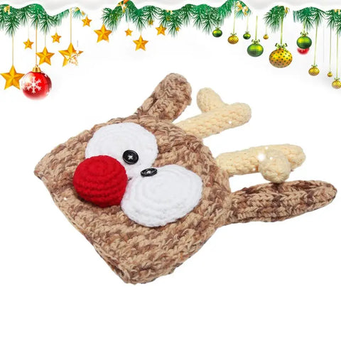 Baby ELK Hat Christmas Reindeer Woolen Hat Comfortable Beanie Hat With Bow Winter Warm Plush Crochet Knitted Hat For Kids