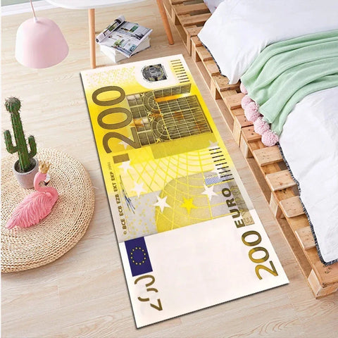 Unique Dollar Bill Strip Floor Mat Long Rectangular Carpet