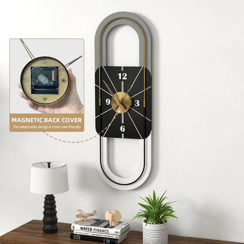 34x11 Inch Large Modern Wall Clock