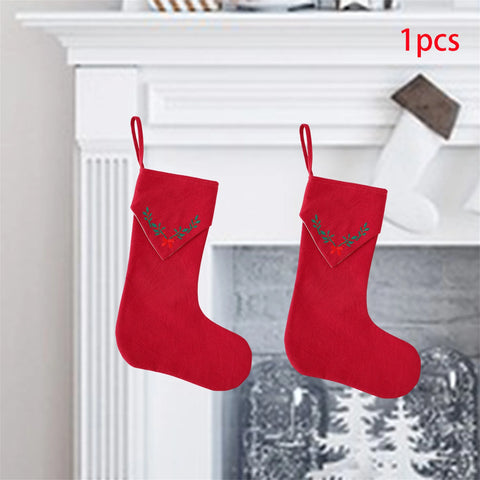 Christmas Ornaments Personalized Embroidered Santa Sack Gift Bag with Candy Cane and Jingle Bells for Xmas Decoration and