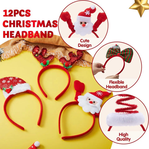 JOYFY 12 Packs Christmas Headbands