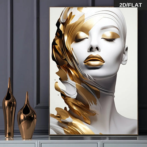 2D Flat, 1pc Frameless Modern Abstract Women Face