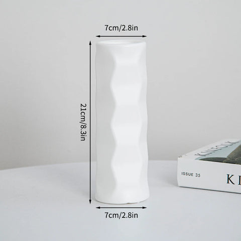 Modern Flower Vase Plastic Plants Pot White