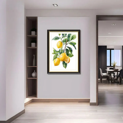 Set Of 2 Lemon Botanical Canvas Wall Art
