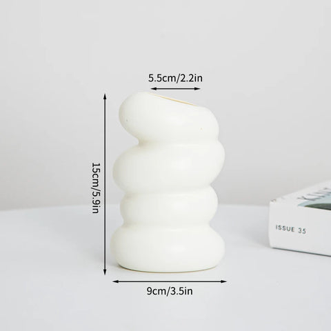 Modern Flower Vase Plastic Plants Pot White