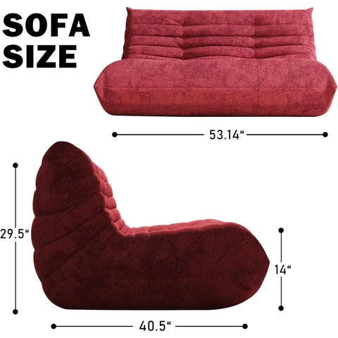 Fireside Bean Bag Loveseat in Red