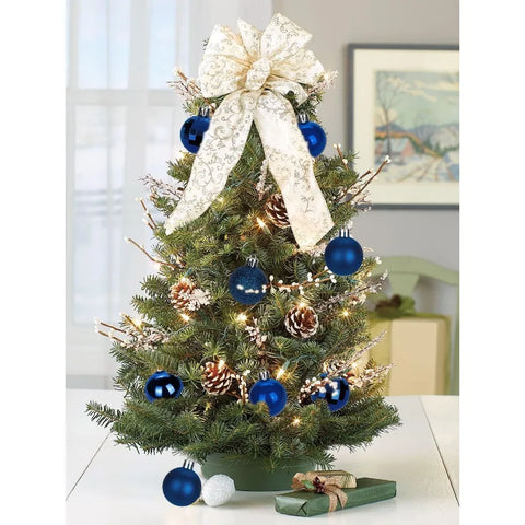 1.57 Dark Midnight Blue Christmas Balls Ornaments 40 Pcs
