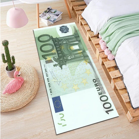 Unique Dollar Bill Strip Floor Mat Long Rectangular Carpet